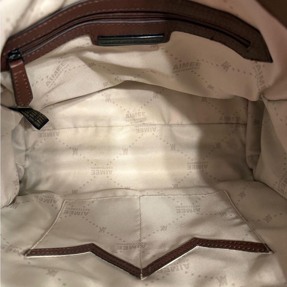 Aimee Kestenberg "Kimberly Shopper" AK7515 Dark Brown Leather Handbag Purse - Picture 4 of 10